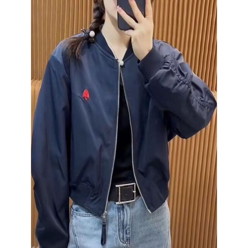 韩版短款红色棒球服外套女春秋款2025洋气减龄休闲小个子宽松