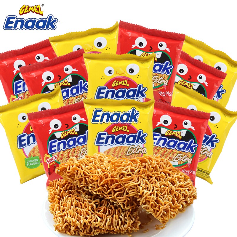 贪吃飒 印尼进口Gemez Enaak小鸡面30g烧烤鸡味点心面方便面零食