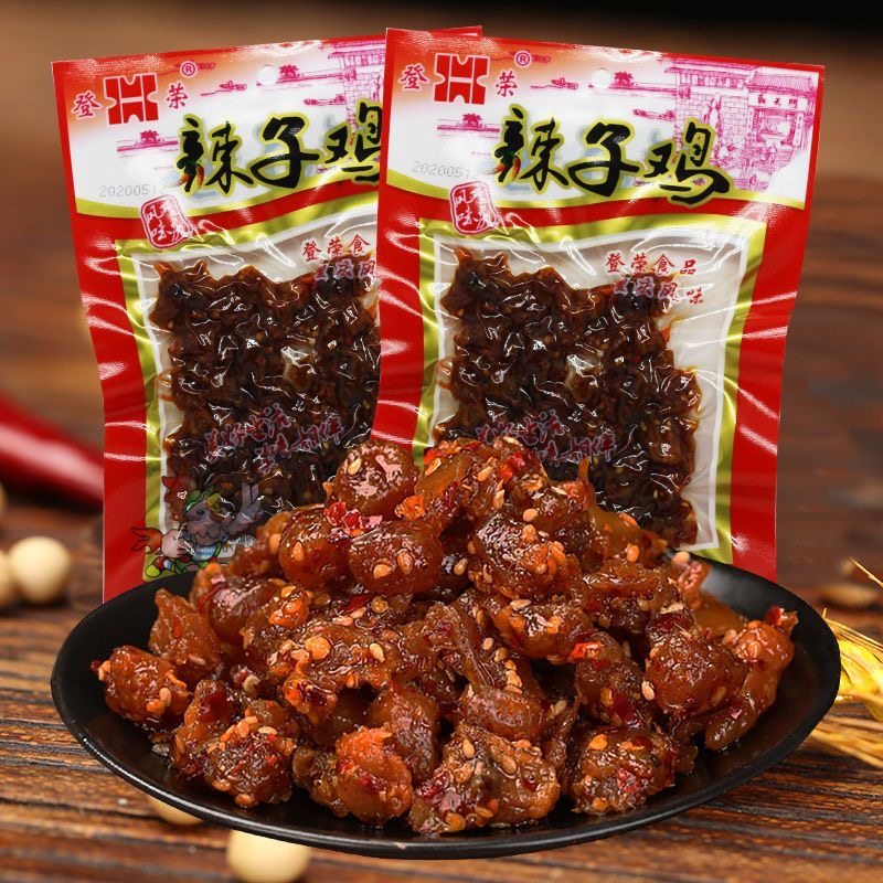 登荣辣子鸡爽口鸡口水鸡辣条麻辣小零食小吃儿时怀旧鸡肉60g