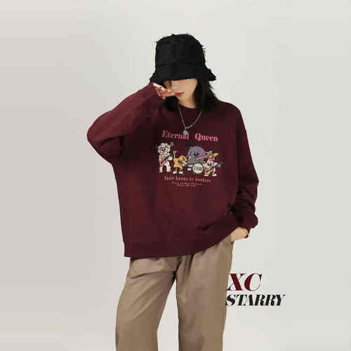 摇滚乐队圆领卫衣纯棉毛圈