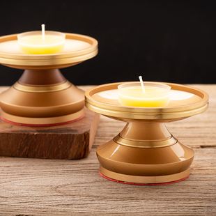 纯铜烛台供佛黄铜中式小蜡烛架酥油灯座家用居室用品