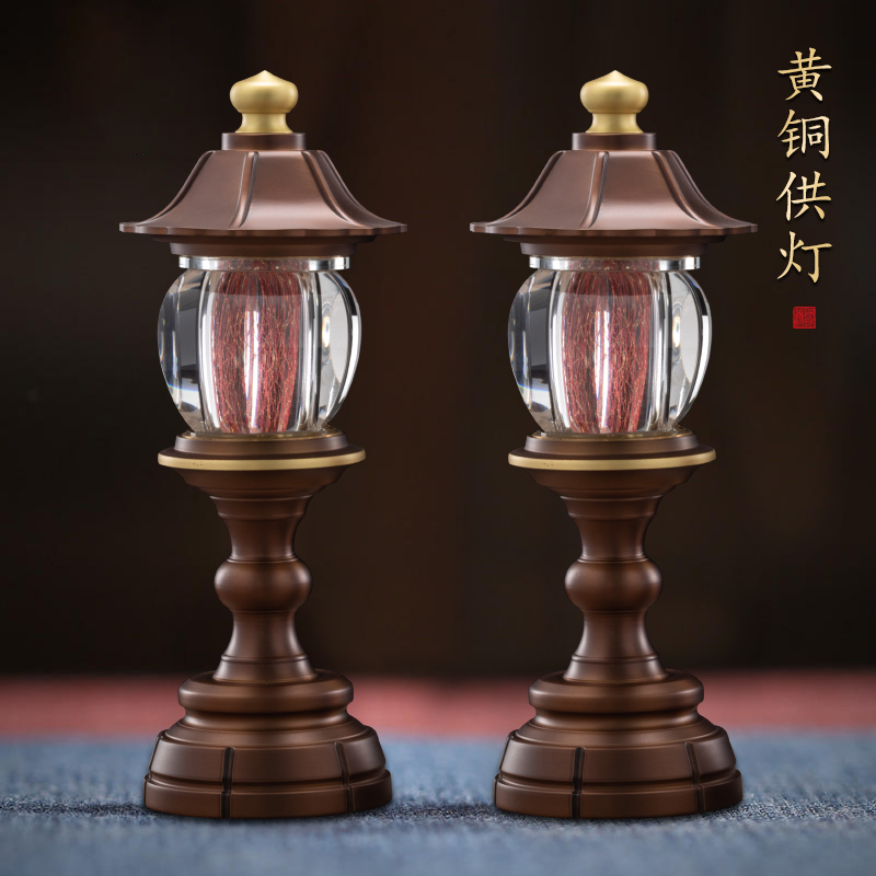 紫运阁led供灯黄铜水晶材质