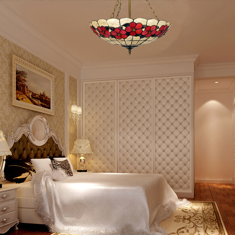 田园农家乐蒂凡尼20寸珍珠富贵花贝壳反装吊灯客厅书房卧室酒吧间,家装灯饰光源,卧室/书房吊灯,淘宝优惠券,粉丝福利购,淘宝优惠卷