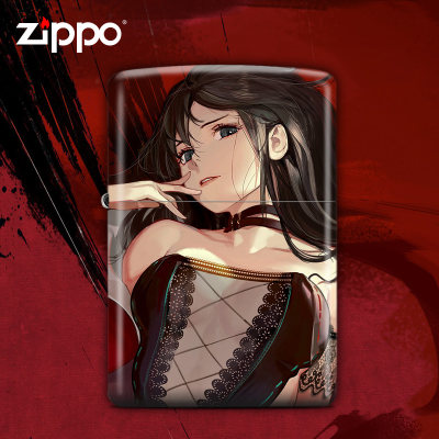 zippo打火机正版 正品彩印纯色女郎织田美女妖姬 创意防风男