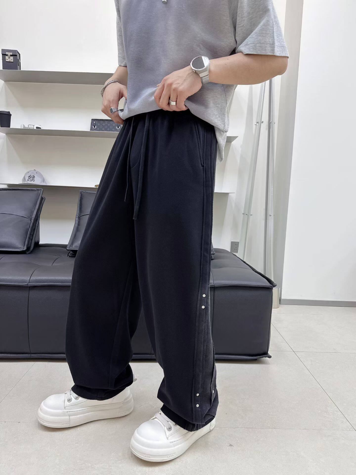 2026夏季新款设计感渐变色垂感卫裤男潮流宽松休闲百搭直筒裤子潮