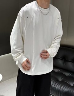 美式2025冬季加绒圆领黑色卫衣男宽松套头打底衫简约百搭高端t恤