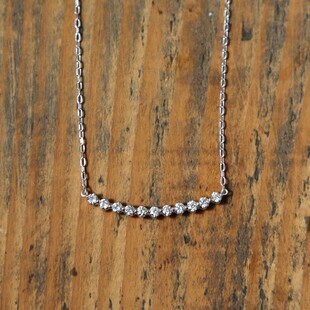 日本代购直邮定制 18K纯金11颗钻一生一世女士项链锁骨链 情人