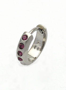 日本代购 AZZURRO 紫色CZ镶钻耳环925银潮男个性时尚配饰耳饰耳钉