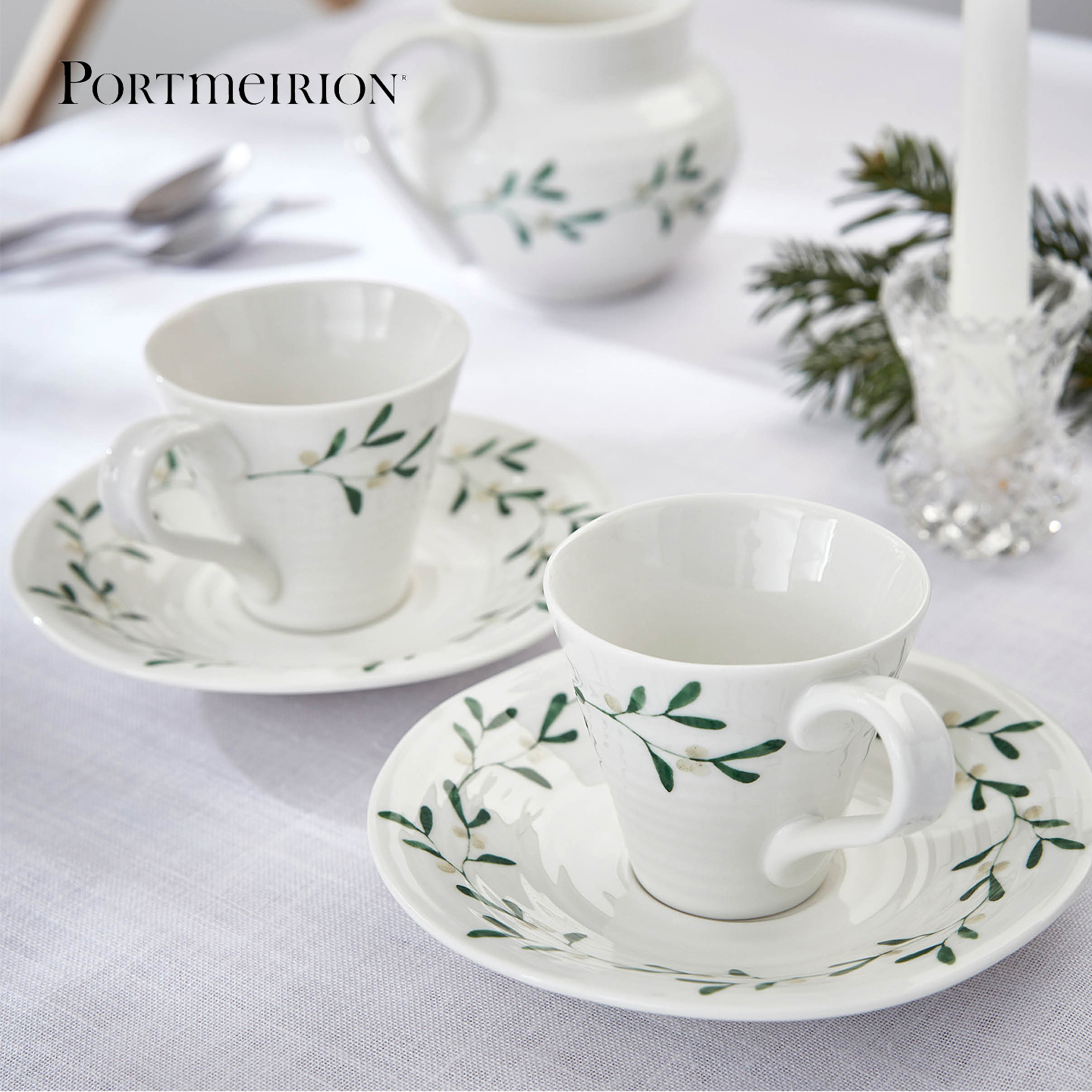 Portmeirion波特美林浓缩咖啡杯2件套茶具茶杯碟套装水杯女陶瓷杯