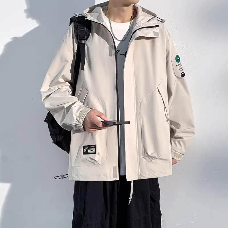 大码男装胖子春秋季褂子潮流胖子防风夹克男宽松加肥加大加棉外套
