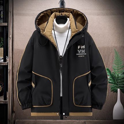 2024新款冬季加绒棉服男加肥加大码胖子潮流学生宽松保暖棉衣外套