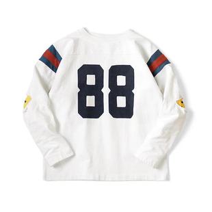 Kapital平田和宏男女同款宽松休闲拼接袖破洞笑脸打底衫长袖T恤