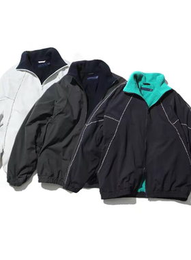 长谷川22AW男女款加厚内里摇粒绒纯色尼龙立领宽松citboy运动外套