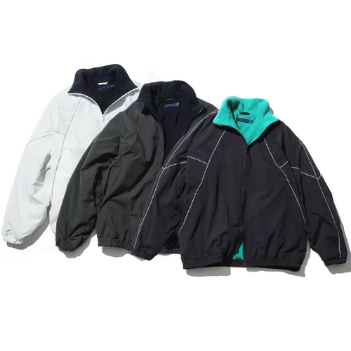 长谷川22AW男女款加厚内里摇粒绒纯色尼龙立领宽松citboy运动外套