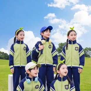 小学生校服春秋装儿童班服一年级运动会服装幼儿园园服纯棉三件套