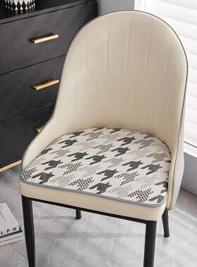 餐桌坐垫椅子垫可机洗马蹄形梯形大号u型薄四季通用防滑小号灰色