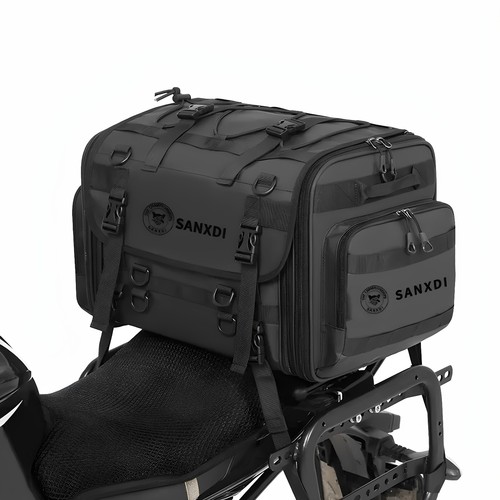 新款摩托车后座包大容量防水摩旅骑行尾包可拓展头盔包驮包尾架包