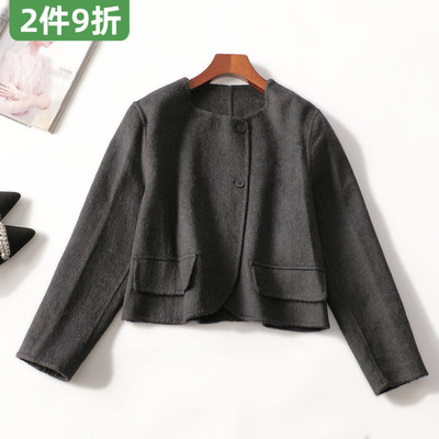 247465超值高档女装洋气羊毛毛呢气质毛呢外套冬袖双面呢大衣