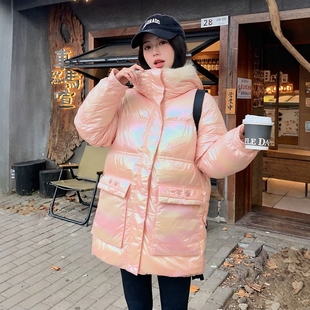 强烈推荐 羽绒服 瑕疵亏本清货真毛领90鸭绒亮面免洗渐变中长款