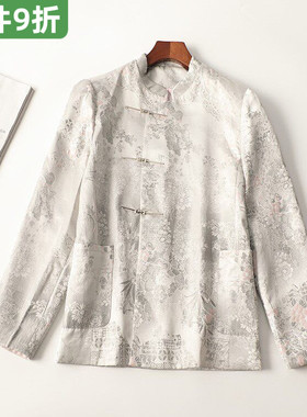 245132超值南油新款高档欧洲站高货新中式国风提花春长袖外套