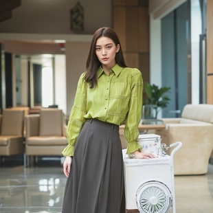 衬衫 244798强烈推荐 南油高端欧洲站高货轻奢卡MAN家天丝秋长袖
