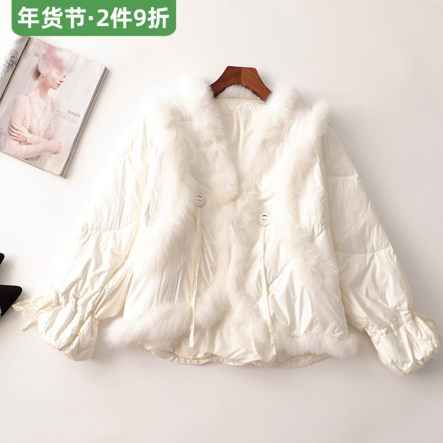 244208亏本清货超值精品女装真毛领冬中长款V领长袖羽绒服,女装/女士精品,羽绒服,淘宝优惠券,粉丝福利购,淘宝优惠卷