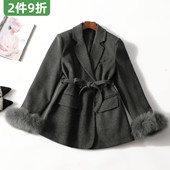 新款 超值精品气质女装 真毛90白鸭 413095推荐 绒冬单扣长袖 羽绒服