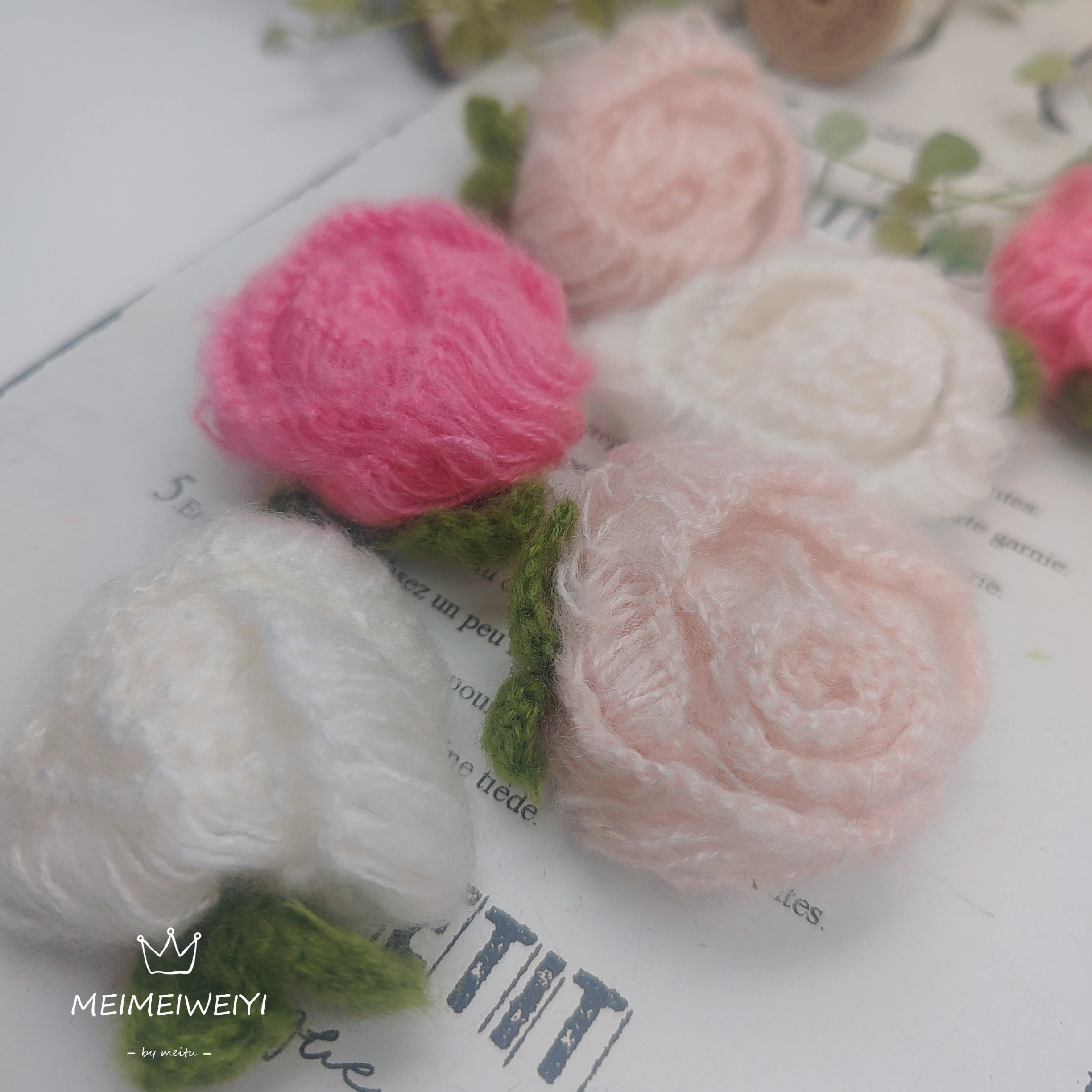 手钩花朵马海毛玫瑰花手工带叶diy服饰发夹胸花配件热销打折促销,居家布艺,珠子/钻饰/花朵等配饰,淘宝优惠券,粉丝福利购,淘宝优惠卷