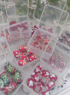 琉璃内花饰品散珠配件DIY材料订单余货库存捡漏孤品整盒出售红色