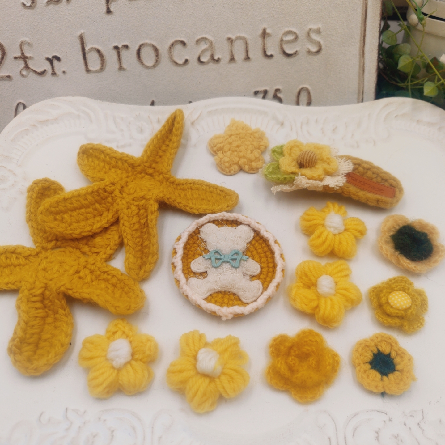 捡漏清库存手工毛线花朵胸花材料