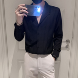 2025秋天设计感西装领衬衣潮男长袖衬衫M-4XLA02-P55，男装西服套装，电商B372