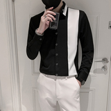设计感衬衣服帅气修身潮男长袖衬衫控价75以上M-4XLA131-P55，男装衬衫，电商B372