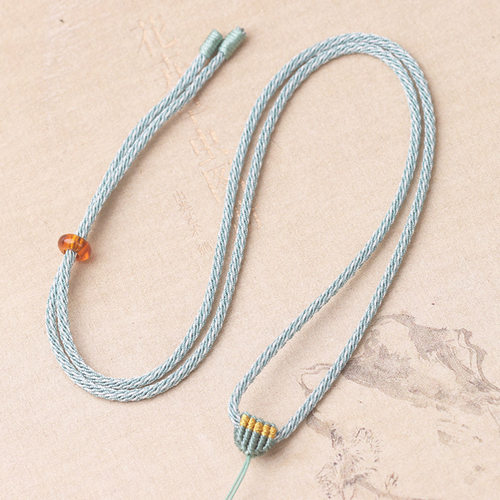 拼色素雅挂绳搭翡翠黄金和田玉吊坠绳批发男女国风手工编织项链绳