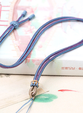 手工编织挂绳双色如意线莲花座吊坠素绳diy翡翠玉佩黄金挂脖绳子