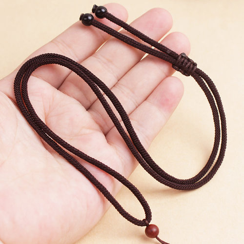 翡翠吊坠挂绳可调节木珠项链绳子