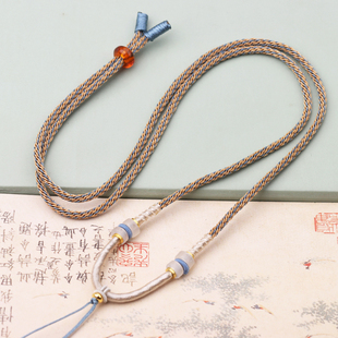 拼色玉器挂绳手工编织香槟平结算盘珠项链绳翡翠玉佩黄金挂脖绳子