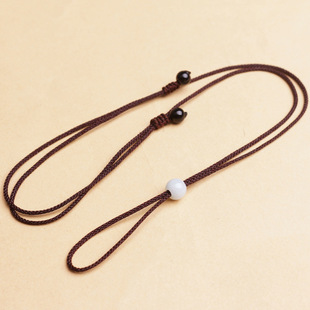 翡翠平安扣男女宝宝diy手工编织红绳戒指黄金吊坠项链绳可调挂绳