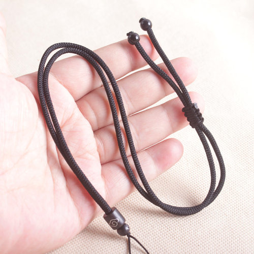 可调檀木吊坠挂绳手工平安扣玉坠