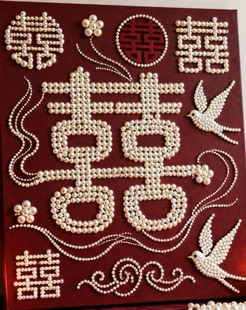 成品,珍珠画成品结婚礼物送新人订婚礼物珍珠画高颜值治送朋友