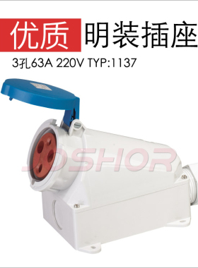 3p4P5P63A明装工业插座JOSHOR索开TYP:1137 TYP:1141 TYP:1145