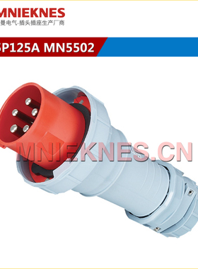 5芯125A工业插头 防水工业插头插座 IP67 MN5502三相五线3P+N+E