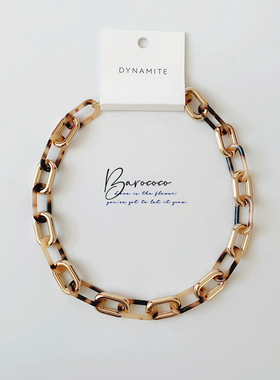 【孤品】小众拼接设计高级感CCB+树脂不重有质感代瑁花纹锁链项链