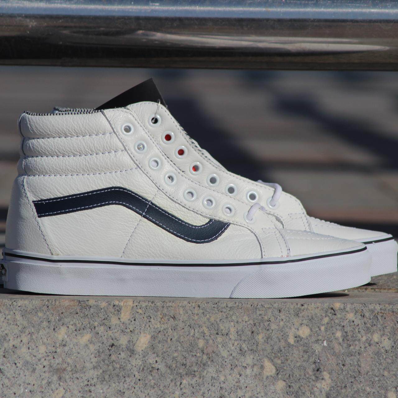 首尔的米家VANS男鞋女鞋SK8 HI乳白高帮皮革休闲滑板鞋运动鞋