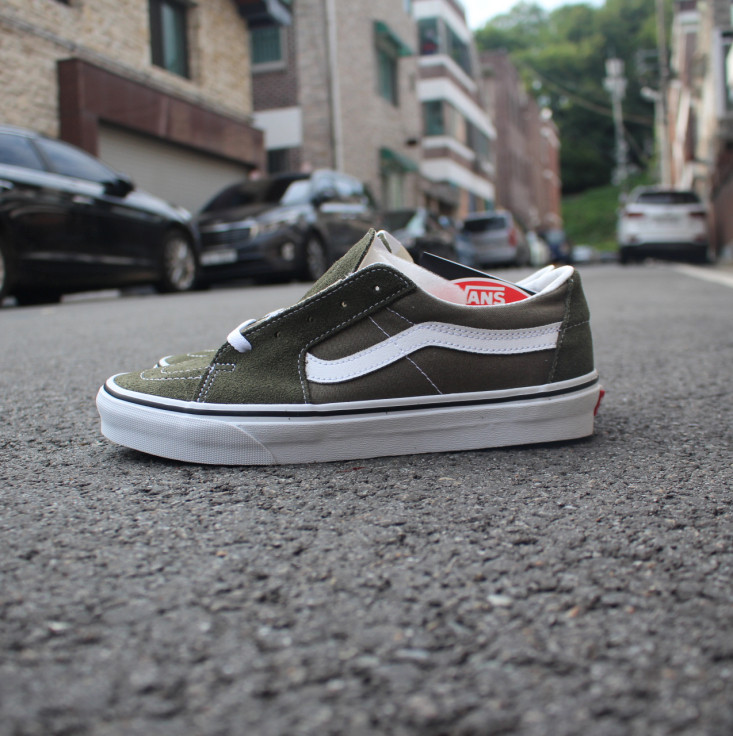 vans 男款女款sk8 low军绿色翻皮拼帆布运动滑板鞋vn0a4uuk0fi