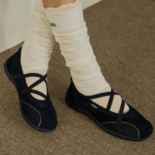 首尔的米家OTZShoes 女鞋ROMARY BANDING FLAT黑色绑带休闲鞋