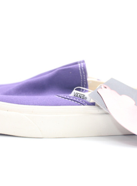 首尔的米家VANS 女鞋SLIP ON Mule紫色棋盘格帆布运动半拖鞋