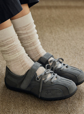 首尔的米家OTZShoes 女鞋ROMARY LACE-UP灰色魔术贴系带休闲鞋