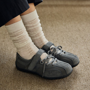 首尔的米家OTZShoes 女鞋ROMARY LACE-UP灰色魔术贴系带休闲鞋