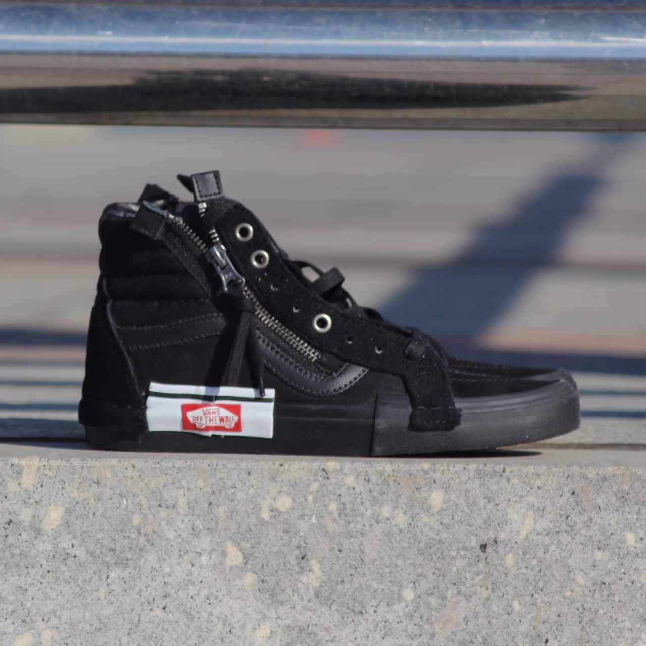 首尔的米家VANS男鞋女鞋SK8 HI解构黑色拉链翻皮帆布运动鞋滑板鞋