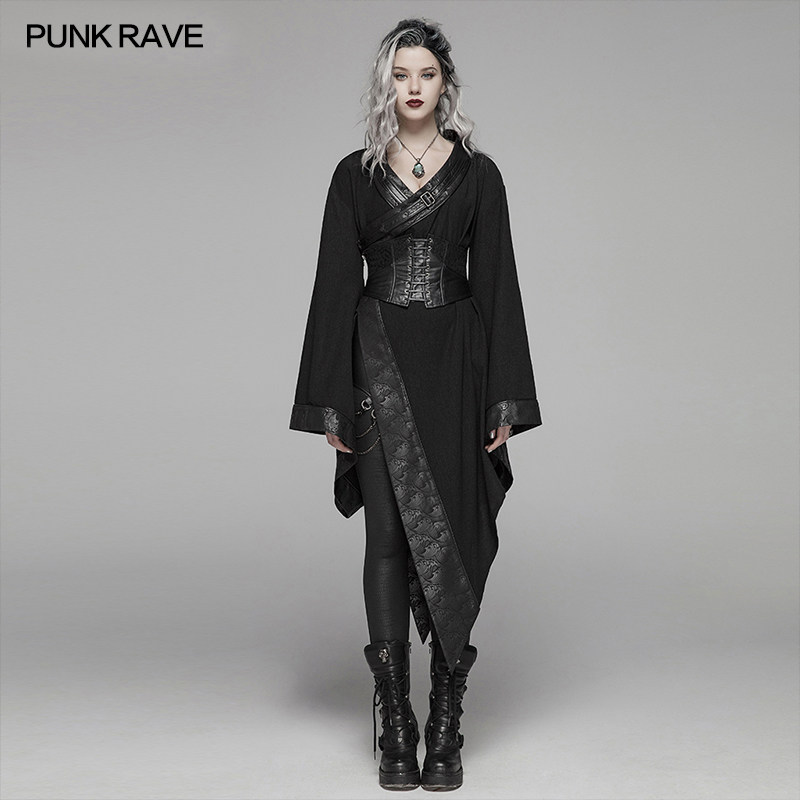 PUNK RAVE 朋克状态女装 暗黑系朋克和服女改良中国风短款 中式